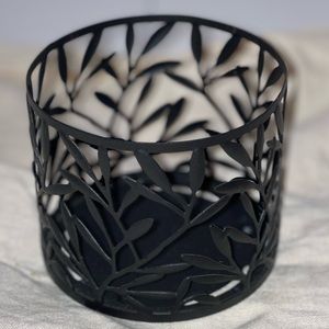 Bath & Body Works Three Wick Candle Holder Black Metal Vines